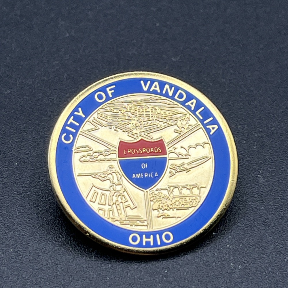 City Of Vandalia Ohio Crossroads Of America Lapel Hat Pin